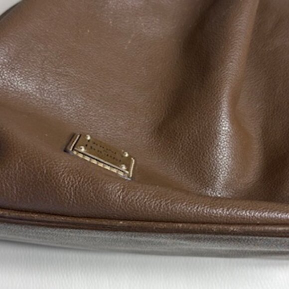 Dooney & Bourke Drawstring Bucket Bag Pebbled Leather Brown Grommets Tassels - Picture 7 of 13